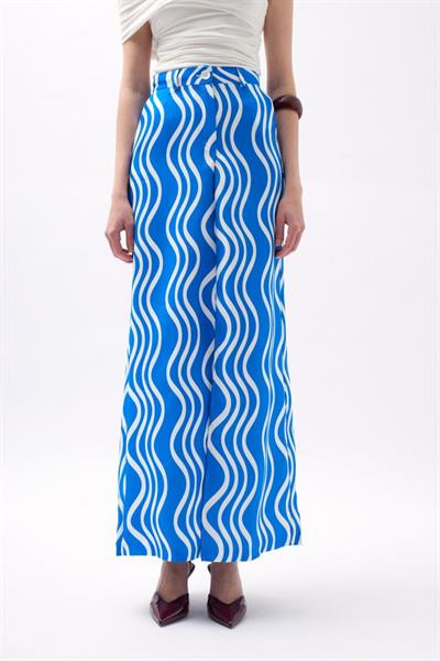 Baskılı Önü Yırtmaçlı Etek