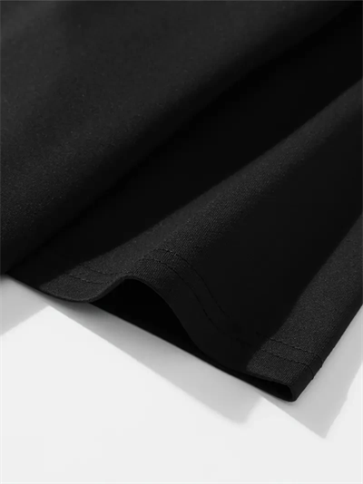 Baskılı Oversize Bisiklet Yaka T-shirt - Siyah