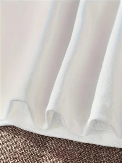 Baskılı Oversize Bisiklet Yaka T-shirt - Beyaz