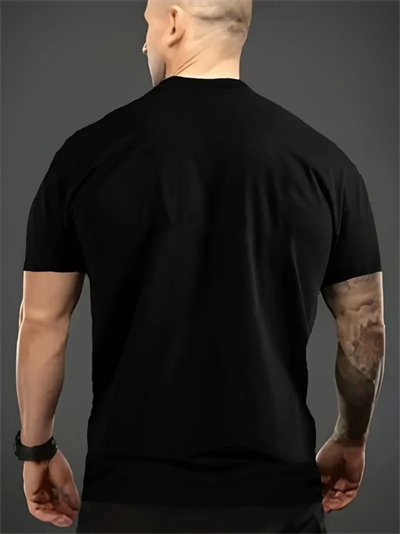 Baskılı Oversize Bisiklet Yaka T-shirt - Siyah