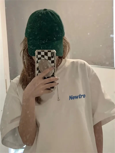 Baskılı Oversize Bisiklet Yaka T-shirt - Beyaz