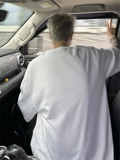 Baskılı Oversize Bisiklet Yaka T-shirt - Beyaz