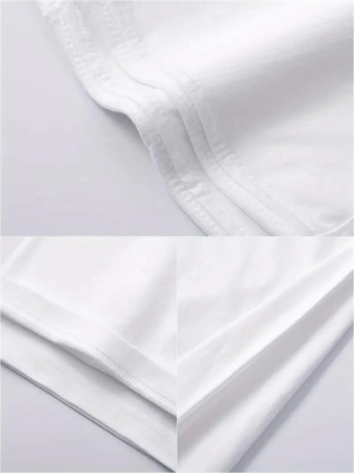 Baskılı Oversize Bisiklet Yaka T-shirt - Beyaz