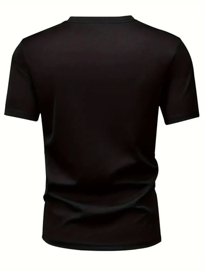 Baskılı Oversize Bisiklet Yaka T-shirt - Siyah