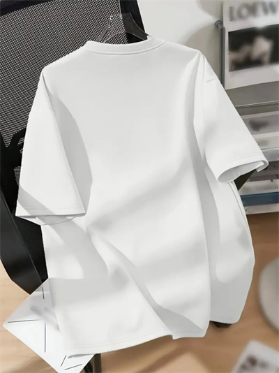 Baskılı Oversize Bisiklet Yaka T-shirt - Beyaz