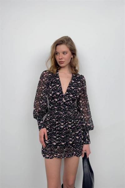 Baskılı Şifon Elbise