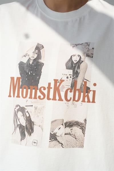 Baskılı T-Shirt - Krem