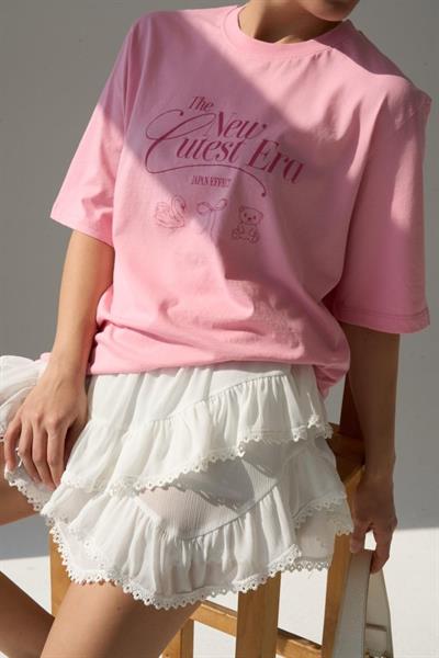 Baskılı T-Shirt - Pembe