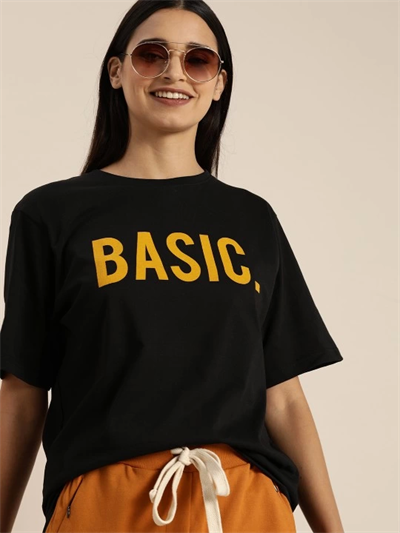 Baskılı T-shirt - Siyah