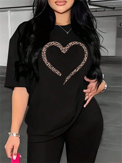 Baskılı T-shirt - Siyah