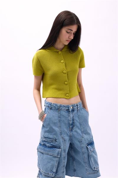 Bebe Yaka Düğmeli Bluz
