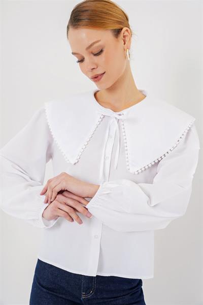 Bebe Yaka Gömlek 20314 - Beyaz