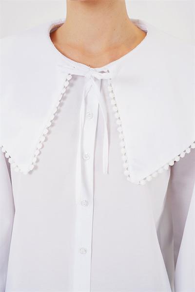 Bebe Yaka Gömlek 20314 - Beyaz