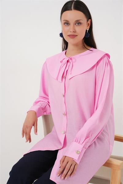 Bebe Yaka Uzun Tunik 5967 - Pembe