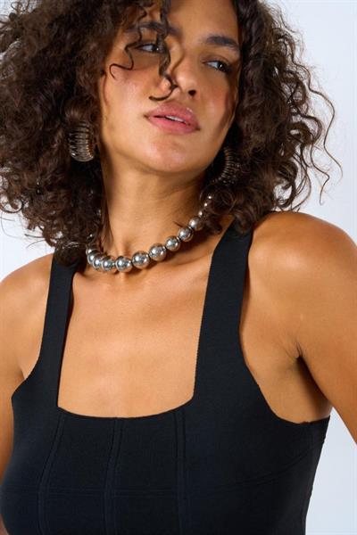 Bekletmeli Askılı Atlet - Siyah