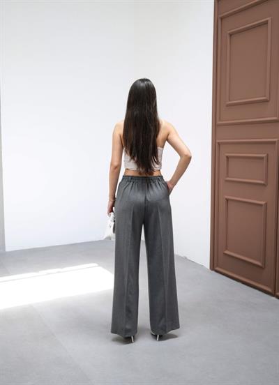 Beli̇ Lasti̇k Ve Bağcikli Geni̇ş Paça Pantolon