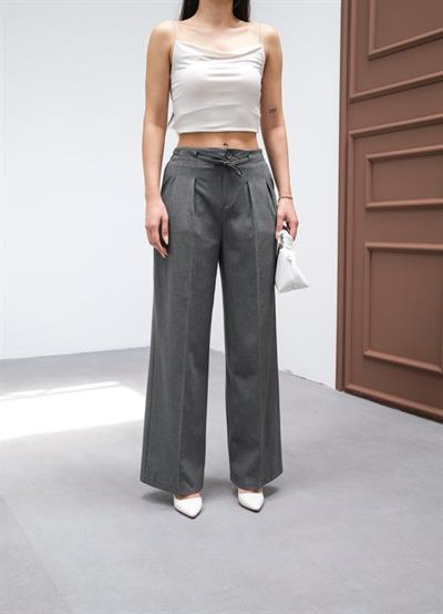 Beli̇ Lasti̇k Ve Bağcikli Geni̇ş Paça Pantolon