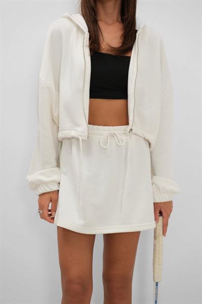 Beli Lastikli Fermuarlı Sweatshirt