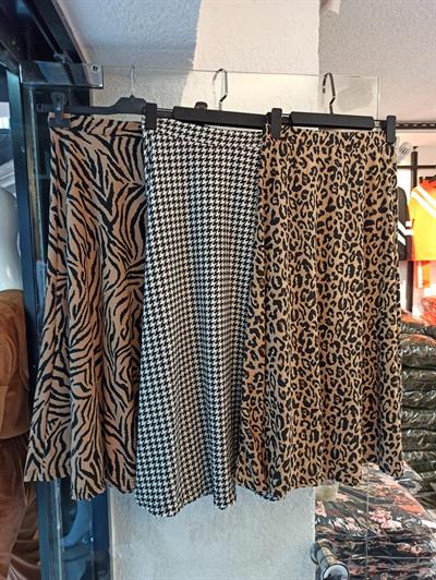 Beli Lastikli Kazayağı Desen Süet Scuba Etek.