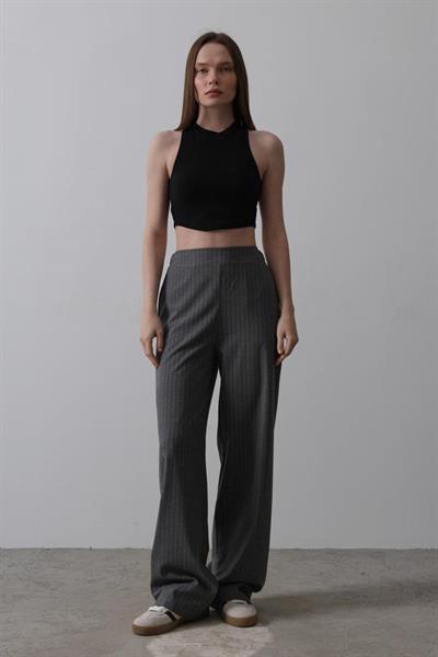 Beli Yarım Lastikli Palazzo Pantolon - Antrasit