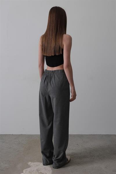 Beli Yarım Lastikli Palazzo Pantolon - Antrasit