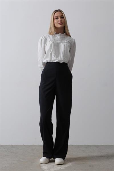 Beli Yarım Lastikli Palazzo Pantolon - Lacivert