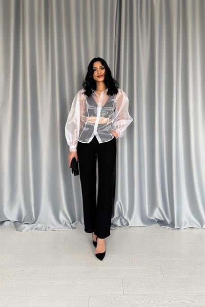 Beyaz Organze Gömlek