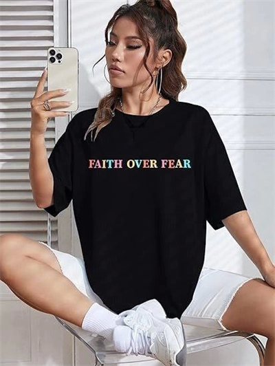 Bisiklet Yaka Baskılı T-shirt - Siyah