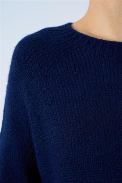 Bisiklet Yaka Reglanlı Kısa Kol Kazak - Lacivert