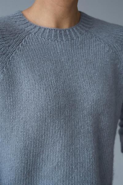 Bisiklet Yaka Reglanlı Kısa Kol Kazak - Gri