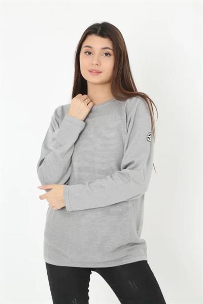 Biskilet Yaka Kolu Armalı - Gri