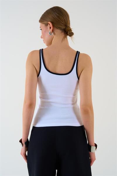 Biyesi Renkli Atlet - Beyaz-Siyah