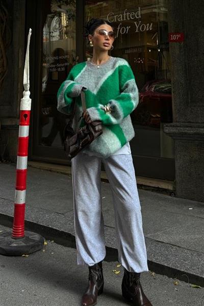 Blok Desen Neon Triko Kazak 1345