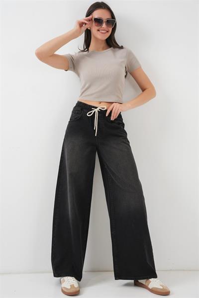 Bol Paça Kot Pantolon 6705 - Siyah