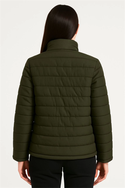 Bomber Mont Ceket – Su İtici Kumaş, Kapitone Astarlı, Fermuarlı, Kışlık - Haki