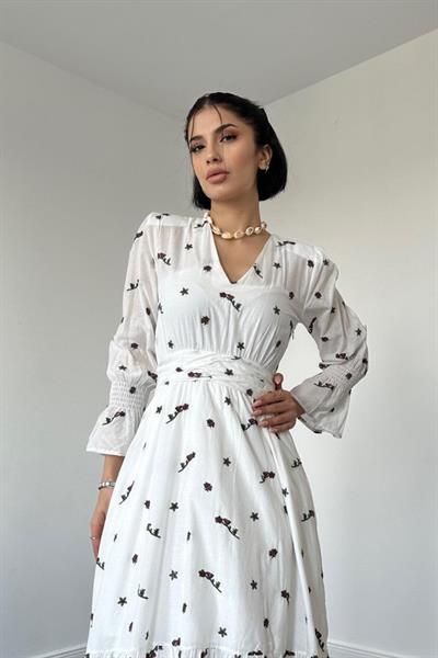 Bordo Gipeli Vual Elbise