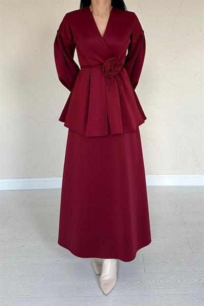 Bordo Gül Detaylı Takım