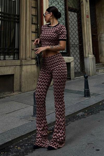 Brenda Desenli Crop Takım 9019-08