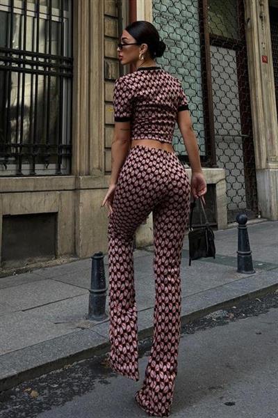Brenda Desenli Crop Takım 9019-08