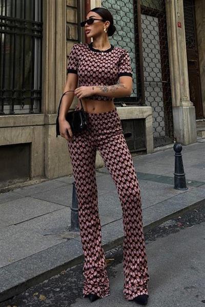 Brenda Desenli Crop Takım 9019-08
