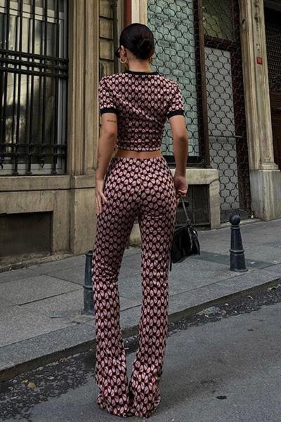 Brenda Desenli Crop Takım 9019-08