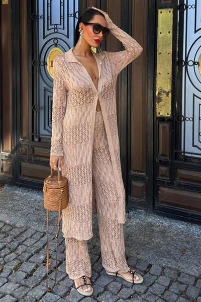 Bridget Ajurlu Uzun Hırka Takım 9881