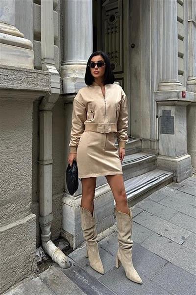 Brooke Ribanalı Mini Etek Takım 9941