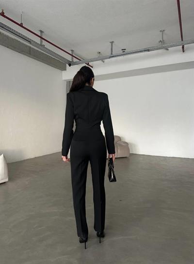 CEKET YAKA BEL DEKOLTELİ TULUM - Siyah