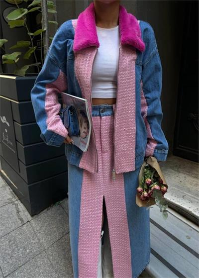 CHANEL GARNİLİ KOT MONT - Fuşya