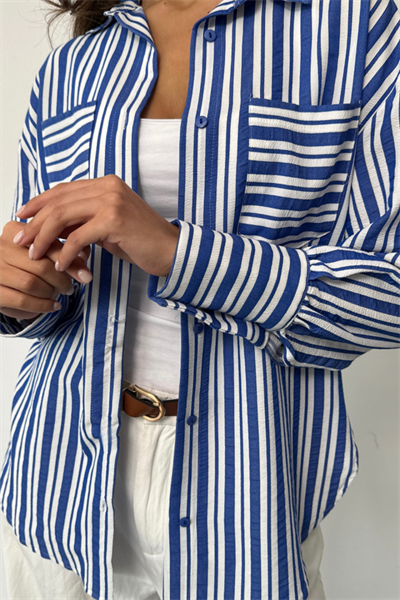 ÇİZGİLİ GÖMLEK - Lacivert