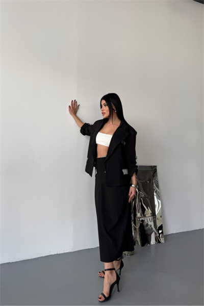 CROP CEKET - ETEK TAKIM - Siyah