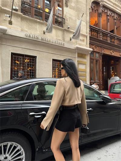 CROP CEKET BAĞLAMA KUYRUKLU - Bej