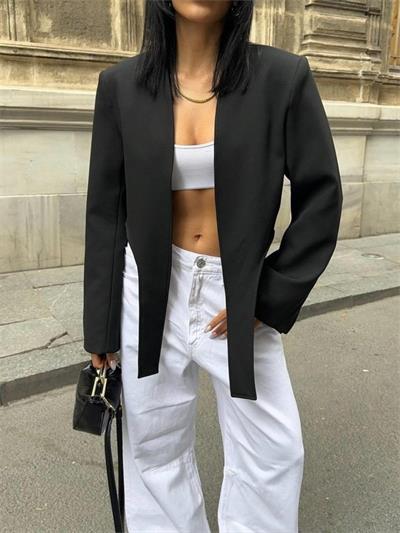 CROP CEKET BAĞLAMA KUYRUKLU - Siyah