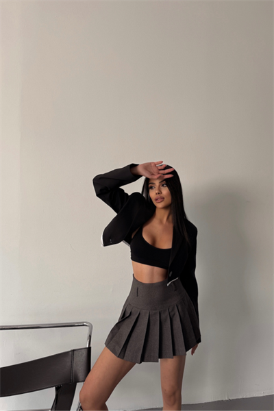 CROP CEKET TEK DÜĞME - Siyah